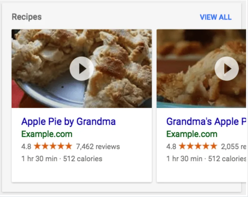 schema in the search results